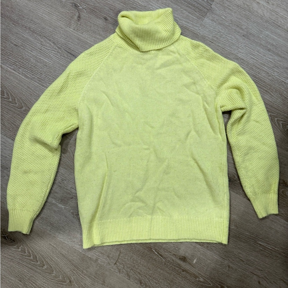 LOFT Bright Yellow Knit Turtleneck Sweater